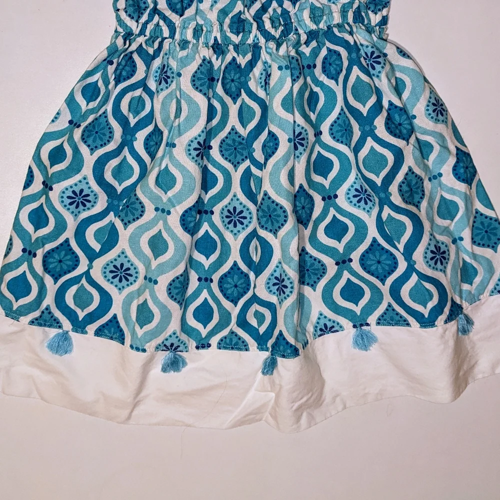 Gymboree Tassel Tile Print Linen Blend Dress